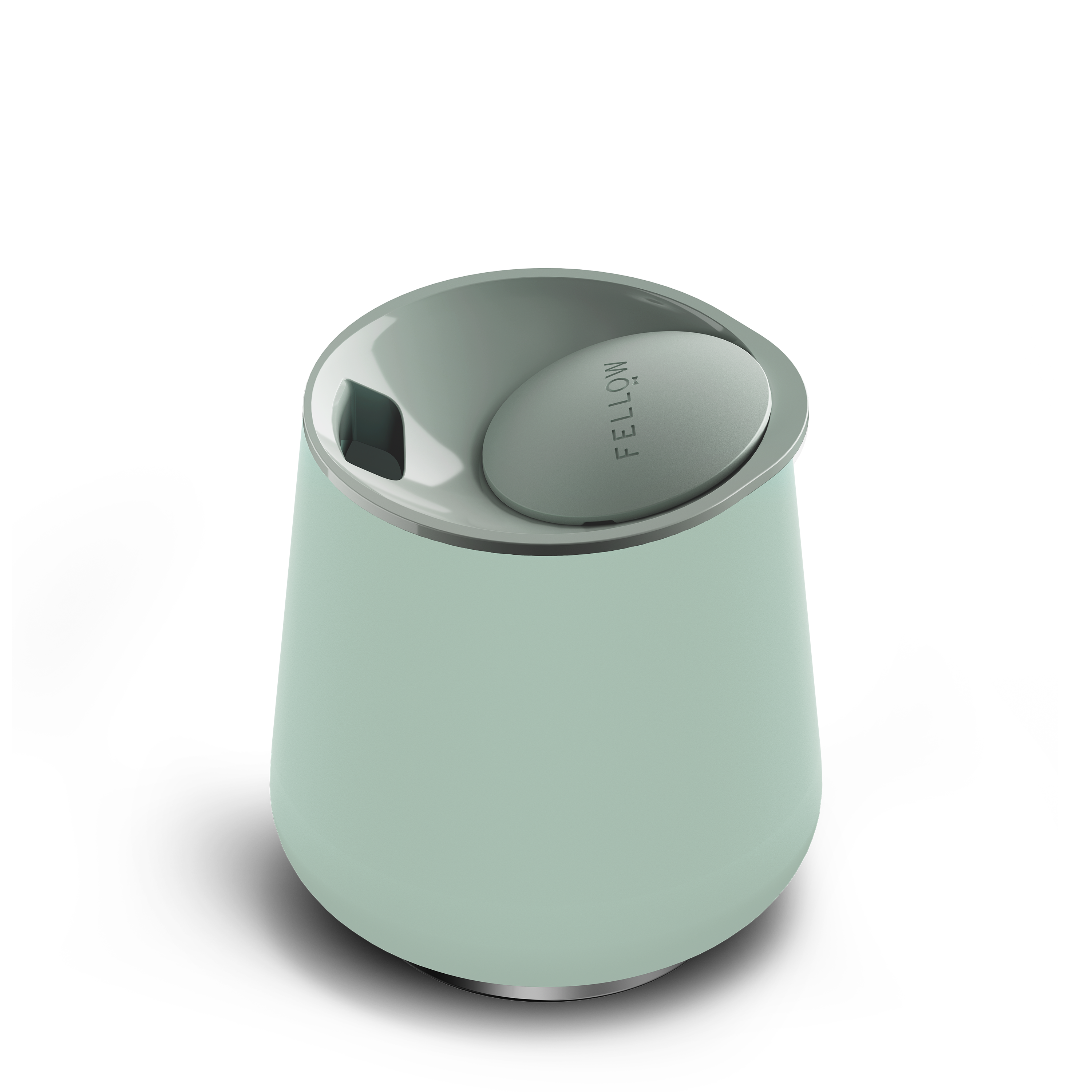 Fellow Ruby Wine Tumbler Set 12 oz mint chip von oben mit Deckel
