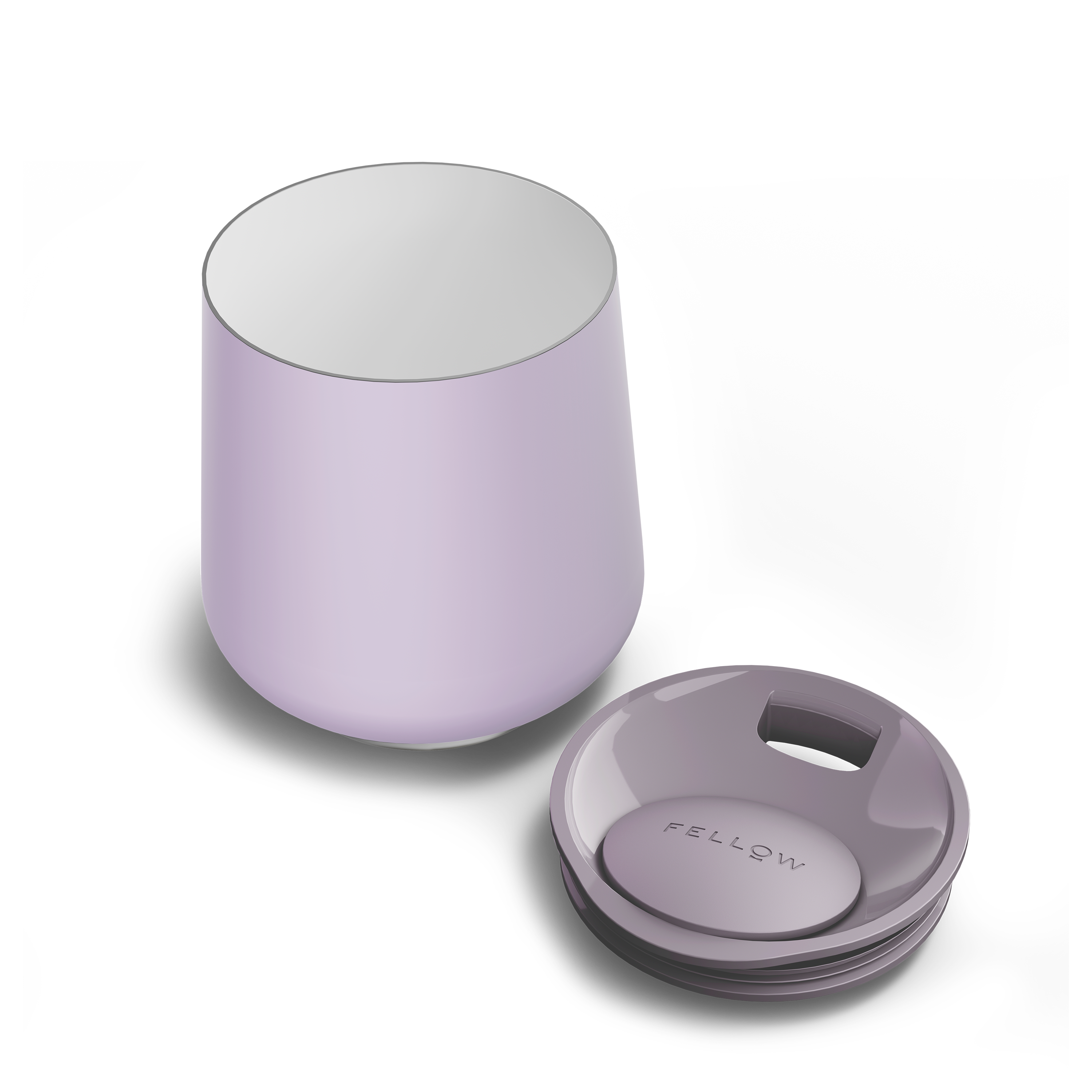 Fellow Ruby Wine Tumbler Set 12 oz peri twinkle Deckel und Becher auseinandergebaut